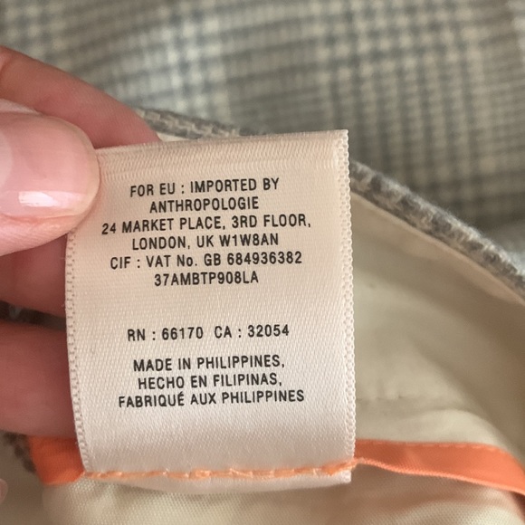 Anthropologie grey and cream plaid trousers - Picture 11 of 12